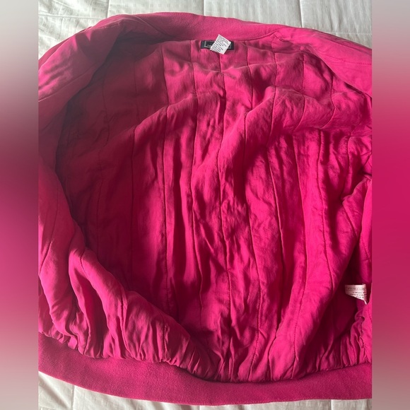 Vintage Daniel Hechter Luxe Silk Bomber Jacket M Raspberry Pink - Picture 6 of 16